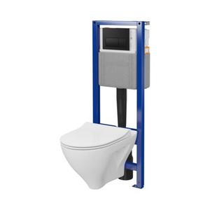 Zestaw podtynkowy z miską WC Mille C60 SYSTEM 40 MECH WHB316 deska DUR Slim przycisk czarny mat Cersanit