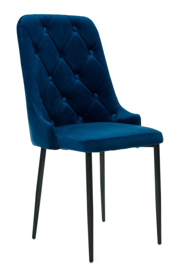 Krzesło tapicerowane HY-DC0255 | Welur | Niebieski | Outlet