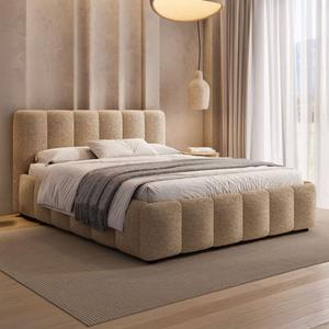 Łóżko tapicerowane z pojemnikiem 4578G | 120x200 | Boucle | Beż #8