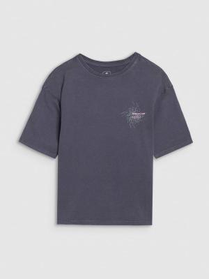 4F koszulka bawełniana t-shirt dla dziewczynki 4FJWSS25TTSHF1853 szary (140)
