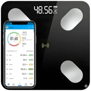WAGA ANALITYCZNA ŁAZIENKOWA SLIM 180KG SMART + 31w 1 ANDROID iOS PRECYZYJNA