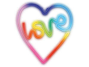 Neon FOREVER TF1 LED RGB Love w sercu + pilot Wielobarwny FLRN02