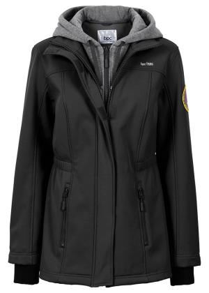 Długa kurtka softshell w optyce 2 w 1, z hydrofobowego materiału