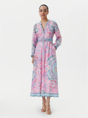 Hale Bob Sukienka letnia with linen 4ZCA612M Różowy Regular Fit