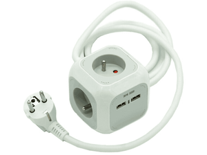 Listwa zasilająca BRENNENSTUHL Alea Power 4 gniazda, 2x USB, 1.4m Biało-szary
