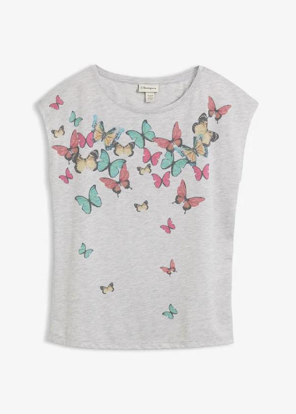 T-shirt z miękkiej mieszanki wiskozy