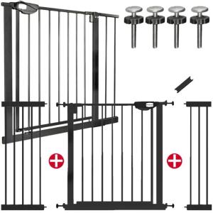 BRAMKA ZABEZPIECZAJĄCA NA SCHODY DRZWI BARIERKA CZARNA 74-138CM PŁOTEK RX5