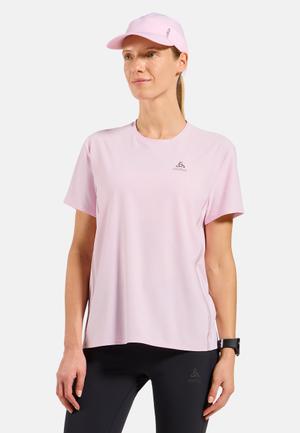 Koszulka z krótkim rękawem damska ODLO T-shirt crew neck s/s ZEROWEIGHT CHILL-TEC różowa (L)