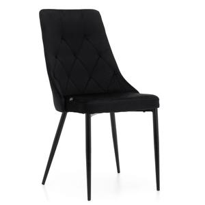 Krzesło tapicerowane DC-849 | Czarny welur | Outlet