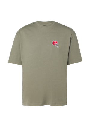 T-shirt z grubego dżerseju o nowoczesnym kroju z grafiką uczelnianą
