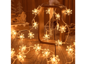 Lampki choinkowe BELINE LED Snowflake/Star 3m/20 lampek ciepły biały