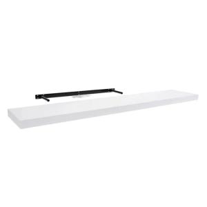 PÓŁKA WISZĄCA ŚCIENNA NA KSIĄŻKI SAMOWISZĄCA 118 x 23 CM HYLLY BIAŁA MDF