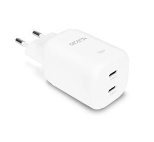 DICOTA Ładowarka GaN 100W 2xUSB-C + kabel USB-C 1.5m biała