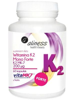 Aliness Witamina K2 MENACHINON MONO FORTE MK-7 200 µg z Natto 60 kapsułek
