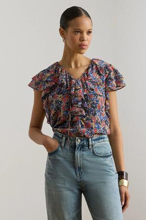 Lauren Ralph Lauren bluzka z falbanką damska