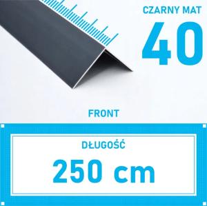 KĄTOWNIK aluminiowy CZARNY 40x40mm anodowany 250cm