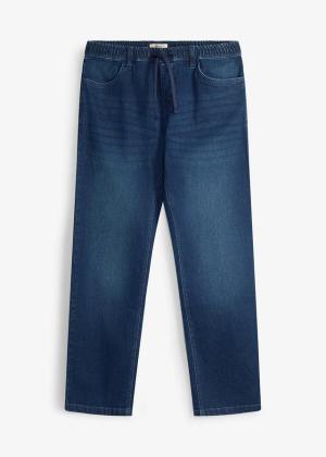 Jeansy relaxed fit z elastyczną wstawką w pasie, straight