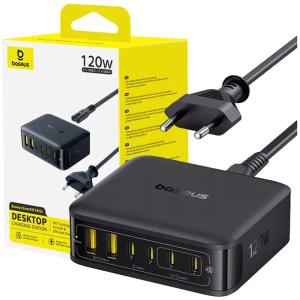 BASEUS STACJA ŁADUJĄCA SZYBKA ŁADOWARKA GAN 120W 4x USB-C TYP C 2x USB-A