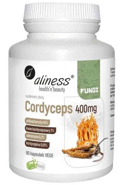 Aliness CORDYCEPS 400mg MACZUŻNIK CHIŃSKI Polisacharydy 40% 90 kaps.