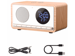 Radiobudzik z ładowaniem bezprzewodowym Rimini RDI912W Biały