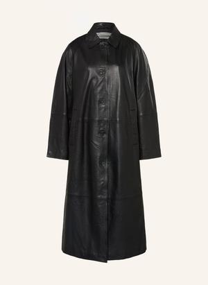 Allsaints Skórzany Płaszcz Orville schwarz