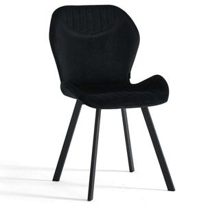 Krzesło tapicerowane DC-6350 | Welur | Czarny #66 | Outlet
