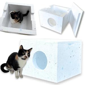 Domek budka DLA KOTA ze styropianu CIEPŁA box 39 x 39 x 30 cm na zewnątrz