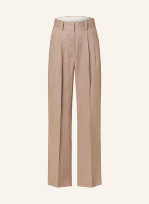 Mrs & Hugs Spodnie Z Lnu Typu Marlene beige