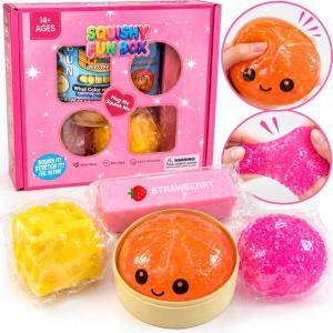 Zestaw Squishy mystery Box 4 szt. Ser Piłeczka Masło Prezent