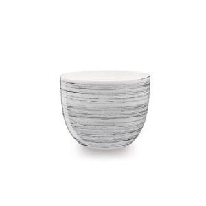 Donica ceramiczna Baryłka 4 J1536 22 cm biały z czarnym