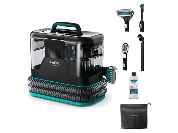 Odkurzacz piorący TEFAL IZ5020F0 Clean It 750W wymienne końcówki Czarno-turkusowy