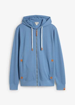 Bluza rozpinana z kapturem z detalami z imitacji skóry