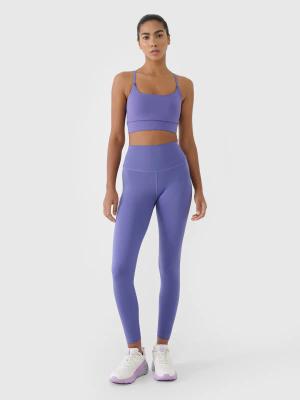 4F legginsy sportowe damskie z wysokim stanem 4FRSS25TFTIF306 fioletowe (S)