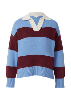 Sweter z dzianiny wiskozowej ze stójką
