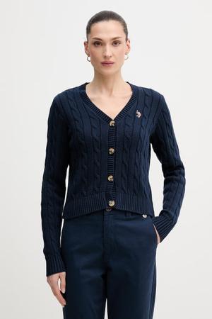 U.S. Polo Assn. kardigan damski bawełniany CABLE KNIT