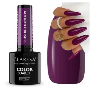 Claresa Lakier Hybrydowy Autumn Crush 6 ciemna śliwka fiolet jesień 5 ml