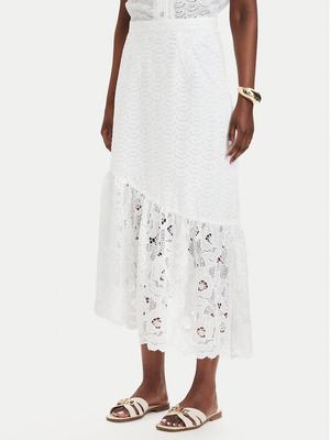Guess Spódnica midi W6GD40 W1882 Biały Classic Fit