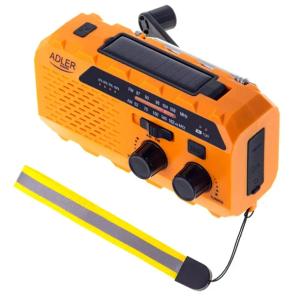 Radio Solarne z Korbką Latarka Powerbank Alarm SOS FM AM Adler AD 1197