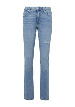 Dżinsy Betsy / slim fit / średni stan / wąska nogawka / efekt destroyed