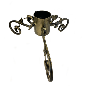 Stojak choinkowy metalowy z listkami 55 x 65 x 10 cm złoty
