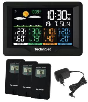Stacja pogodowa termometr 3 czujniki zewnętrzne DCF TechniSat IMETEO X4