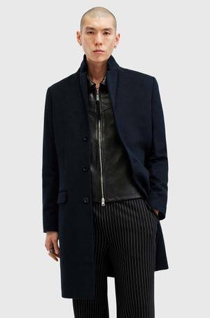 AllSaints płaszcz z domieszką wełny HAL COAT