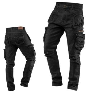 NEO Spodnie Robocze Męskie r. L - Seria DENIM Stretch MOCNE Czarne