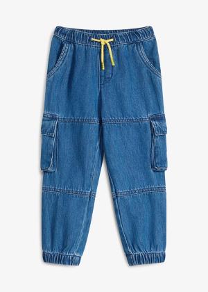 Jeansy cargo marki Lurchi z gumką w talii, z miękkiej bawełny