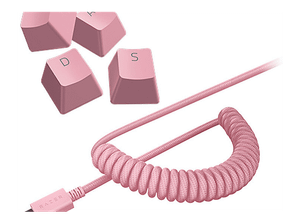 Nakładki na klawisze + kabel RAZER PBT Keycap +Coiled Cable Upgrade Set Quartz Różowy