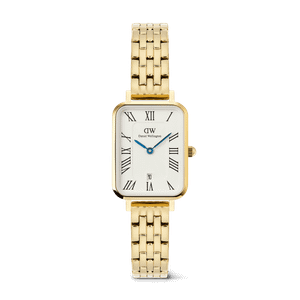 Daniel Wellington DW Watch Quadro Roman Numerals Date 5-link Gold 20x26mm
