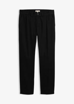 Spodnie regular fit z bawełnianego diagonalu, straight