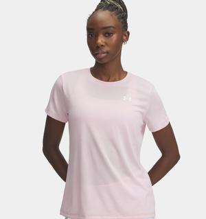 UNDER ARMOUR koszulka sportowa t-shirt damski Tech SSC - Solid różowa (XS)