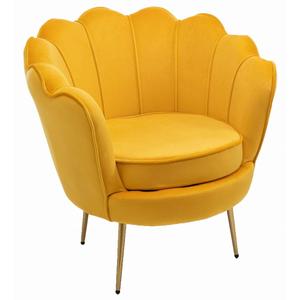 Fotel muszelka LOTUS YC-7088 | Welur | Żółty #76