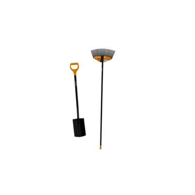 Zestaw: Szpadel prosty Solid + Grabie do liści M Solid Fiskars
